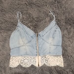 Denim Lace Trim Camisole